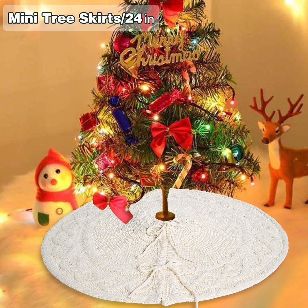 Стильная белая юбка для рождественской елки Теплая и элегантная белая юбка для пола для рождественской елки Стильное украшение для елки
