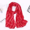 180*80cm Musical Note Print Scarf Cotton Voile Musical Note Floral Wrap  Ladies
