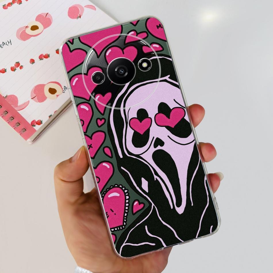 Чехол для Xiaomi Redmi A3 RedmiA3 A 3 4G 2024 Элегантный принт Мягкий силикон Прозрачный ТПУ Тонкая задняя крышка телефона