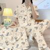 Women's Cute Cartoon Pajama Set - Spring & Autumn, Short Sleeve/Long Pants/Shorts