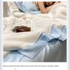Комплект летнего одеяла из 4 предметов из вышитого ледяного шелка, подходит для спальни, квартиры, постельное белье для летнего комфорта, дышащий, прохладный