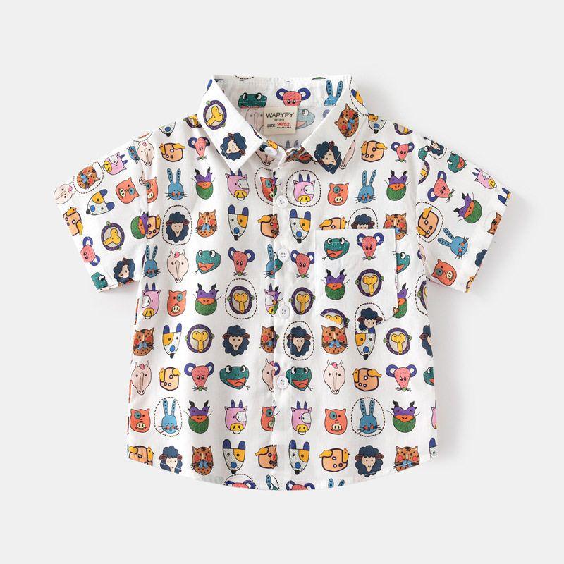 Детская одежда Животное Летняя Пляжная одежда Рубашка-поло с воротником