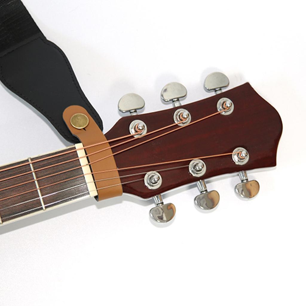 Guitar Strap Holder Button Leather Headstock Adapter Tie Adjustable Guitar Strap Belt for Acoustic Electric Guitar