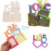 Fashion Art DIY Paint  Wooden Photo Frame Heart Shape Picture Holder Love  Rahmen