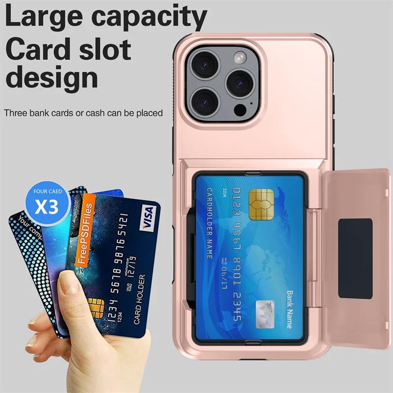 Кошелек для карт Чехлы для телефона iPhone 16 15 14 Pro Max 13 12 11 Pro Ударопрочный Защитный чехол для iPhone 16 Флип-кейс с подставкой