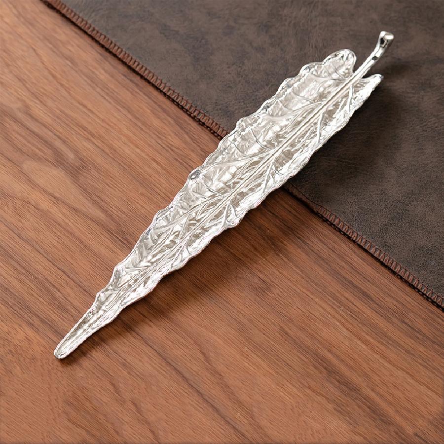 Подставка-горелка для благовоний из цинкового сплава в форме листа для релаксации, металлический настольный декор, держатель для аромапалочек, элегантная ароматерапия