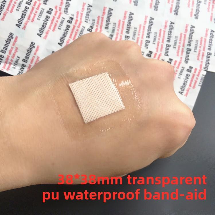 50PCS 38*38mm Transparent PU Waterproof Wound Plaster Band Aid Adhesive Bandage Protective Sticker Outdoor Home First Aid