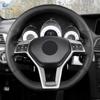 Для Mercedes Benz A45 AMG W176 C63 W204 CLA C117 CLS S-Model 2011-2016 Ручная оплетка Автомобильный чехол на руль с кожаной отделкой черный