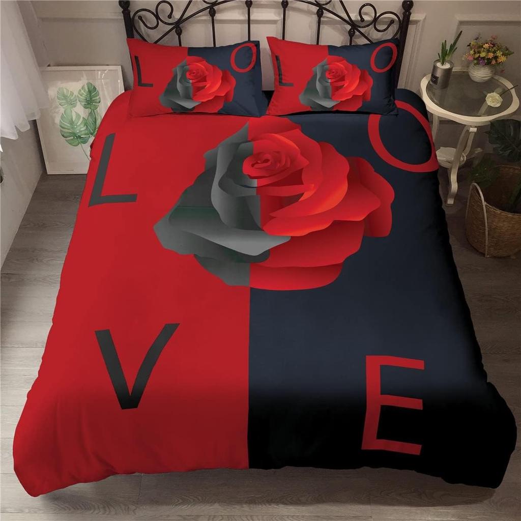 Black White Couple Duvet Cover Pillowcase Couples Bedding Set Adult Boy Girl Bedroom Decoration Gift Single Double Size