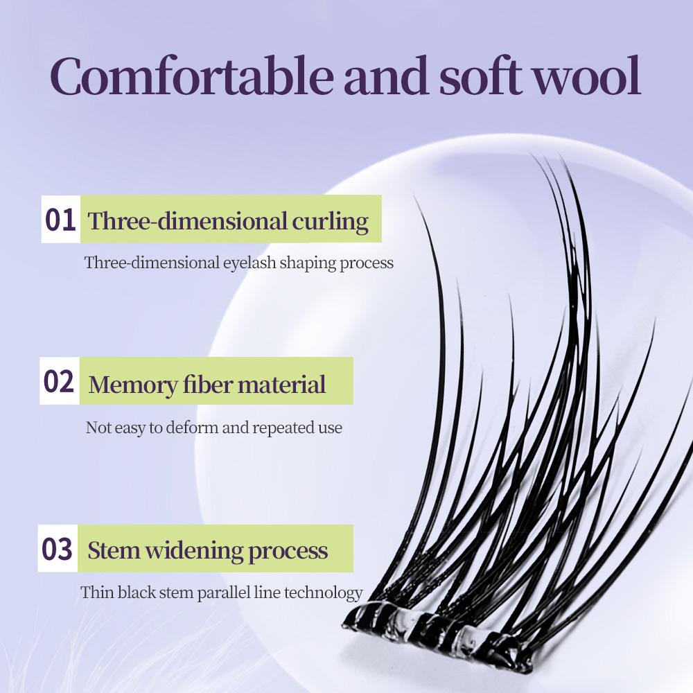 GECOMO Large Volume False Eyelashes Natural Volume Curly Four Different Types Of False Eyelashes In One Box Good For Travel