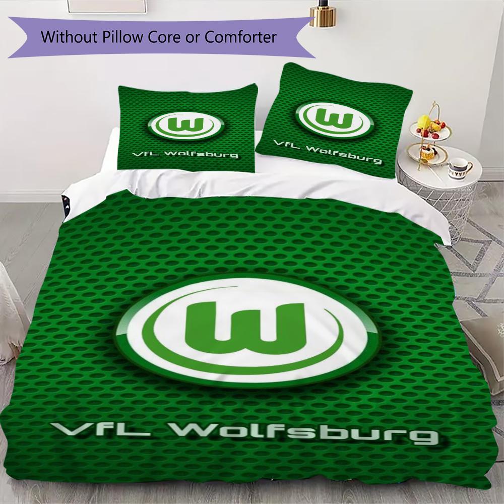 VfL Wolfsburg Pattern Bedding uilt Set uilt Cover Pillowcase Home Decoration Birthday Gift (1 * duvet cover + 2 * pillowcase without core)101