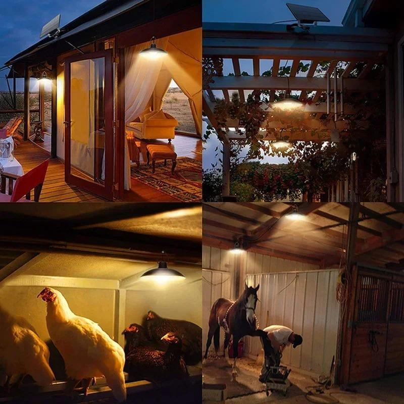 Подвесной светильник на солнечной батарее с одной головкой, светодиодный светильник в стиле ретро, уличный светильник с одной или двумя головками и дистанционным управлением для внутреннего и наружного освещения, уличный светильник