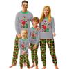 Рождественские принты Семейный комплект с длинными рукавами (топы+брюки) Семейные комплекты