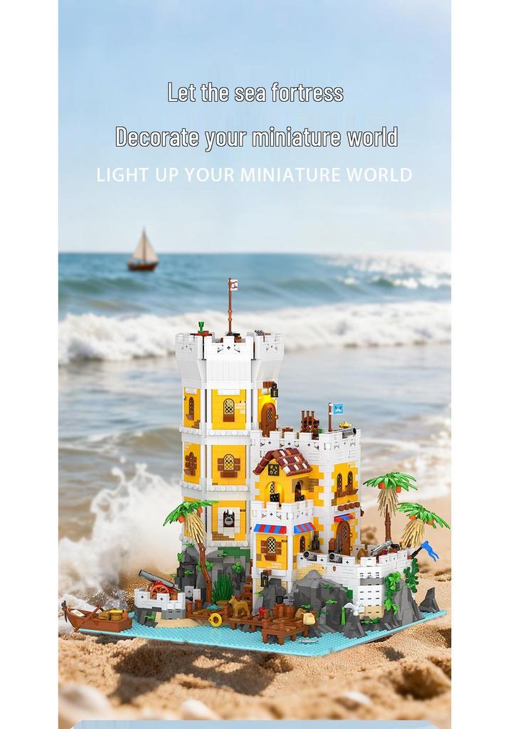 Brick Joy 66095 Модель Морской Крепости - Большие Строительные Блоки DIY Образовательная Игрушка для Настольного Дисплея