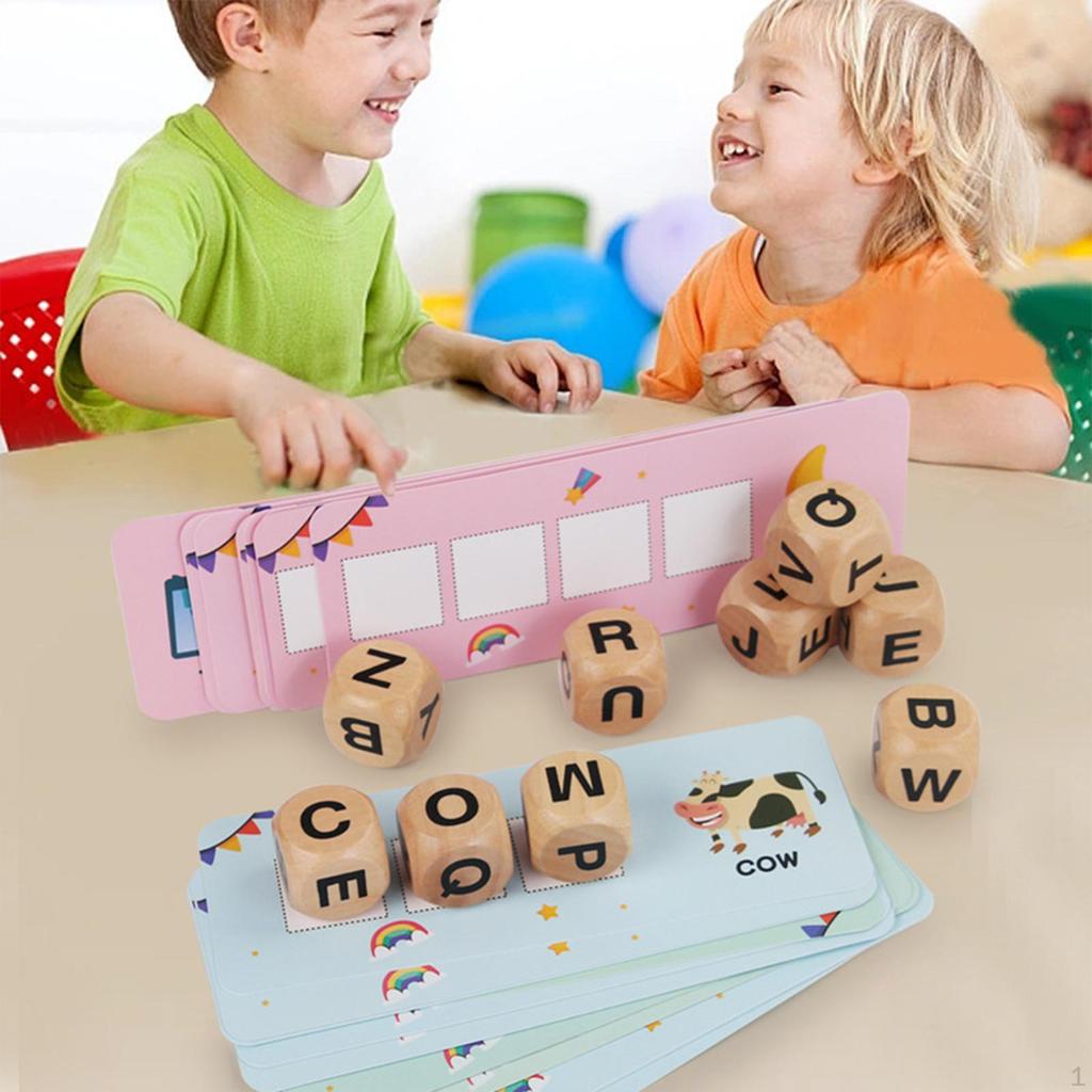 Игрушечные деревянные игры на сопоставление, игра на запоминание, деревянные кубики для чтения, обучающий кубик для детского сада, возраст 3+