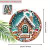 Wooden Christmas Sign with Snow House & Gingerbread Man Pattern - Navidad Welcome Sign for Front Door Wall Hanging Decor - Ideal Christmas Gift