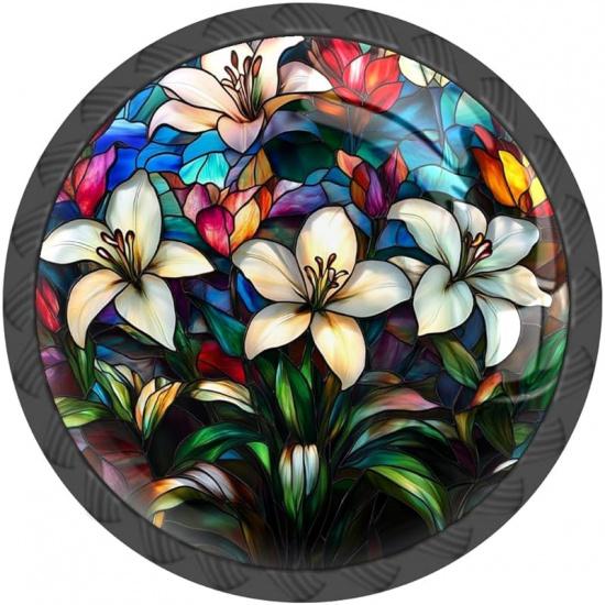 4 шт. в упаковке ручки для шкафов из цветного стекла с бабочкой, круглые ручки для ящиков из хрусталя, ручки для комодов, ящиков, ванной, кухонных шкафов, гардеробов