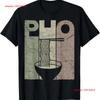 Pho Ретро Вьетнамская лапша Дизайны Фуди Футболка винтажная Стиранная Универсальный Унисекс Топ для Повседневной носки Повседневный
