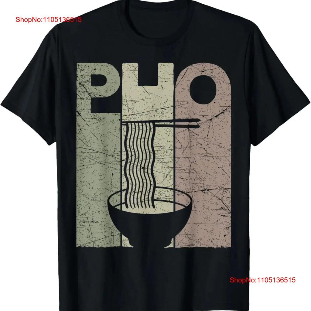 Pho Ретро Вьетнамская лапша Дизайны Фуди Футболка винтажная Стиранная Универсальный Унисекс Топ для Повседневной носки Повседневный