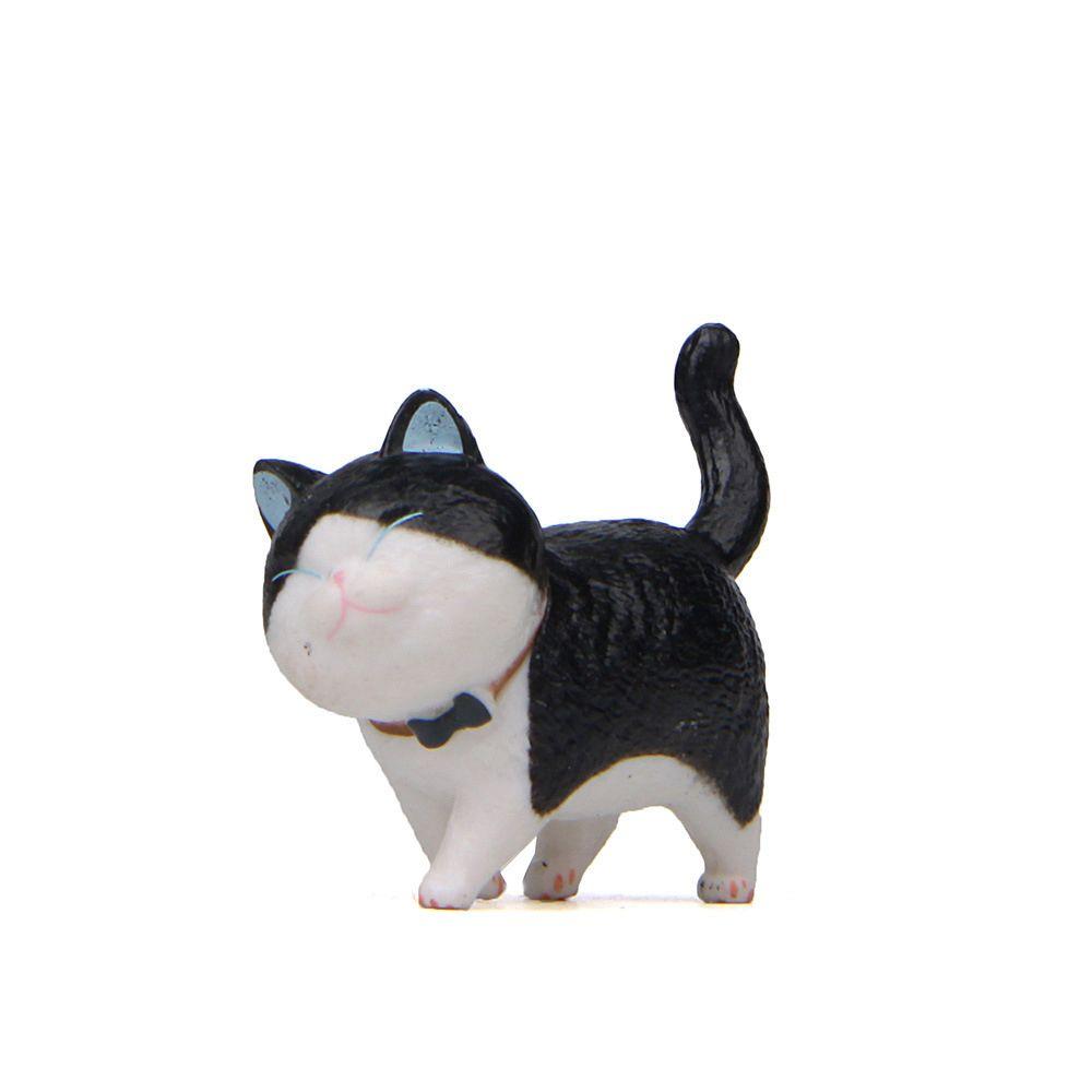 Ornament Funny Design With Bowknot Simulation Animal Model Cartoon Cat Figurine Mini Kitten Statue