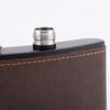 Stainless Steel Flagon Leakproof Whiskey Flasks Wine Kettle Leather Texture Hip Flask  Outdoor