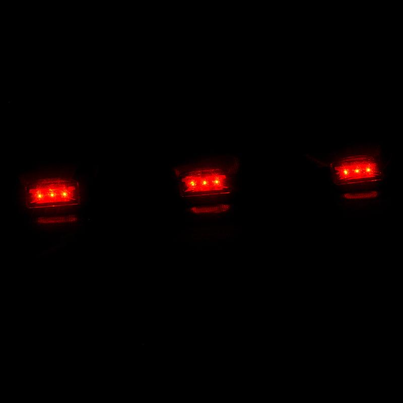 4pcs Stainless Red LED Rear Clearance ID Marker Light Bar Fit for Truck Trailer Pickup Boat Tail Lamp 12V 3W IP67