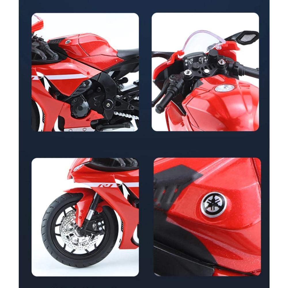 1/12 YAMAHA YZF-R1 Модель гоночного мотоцикла из сплава Литая модель уличного спортивного мотоцикла Имитация звука и света Игрушки для детей Подарок