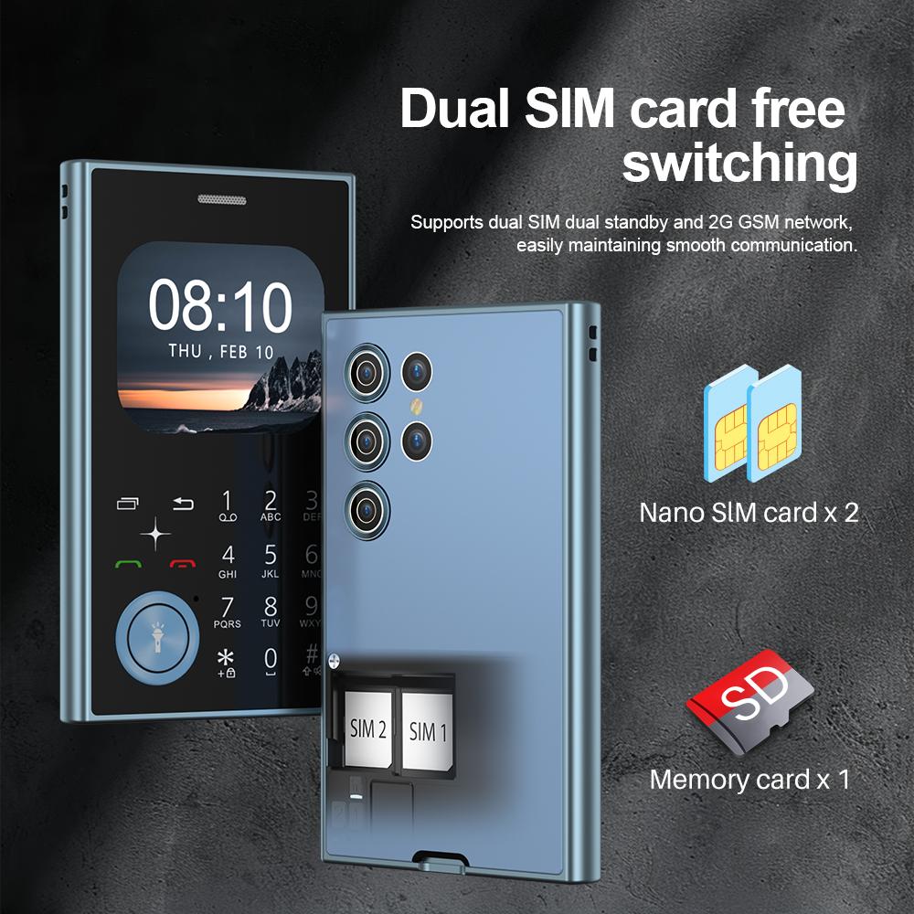 Двойной SIM-модуль, модный кнопочный мини-мобильный телефон 2G GSM, быстрый набор, волшебный голос, портативная функция, сотовые телефоны, порт 3,5 мм