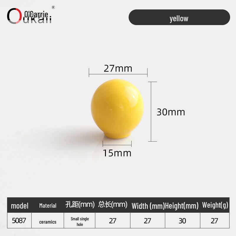 Красочная керамическая ручка для шкафов и ящиков - Круглая, одно отверстие