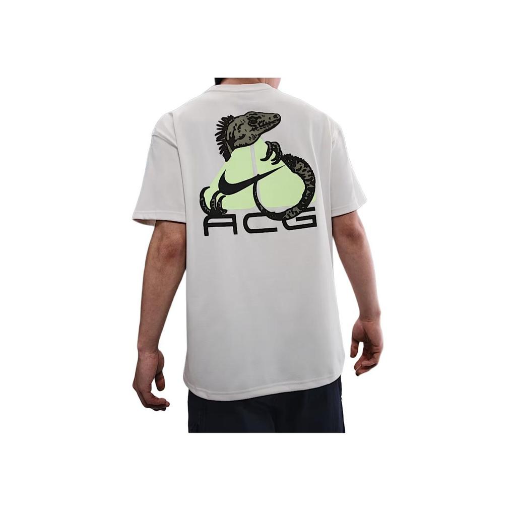 Nike Dri-Fit ACG Модная Быстросохнущая Футболка с Коротким Рукавом Свободного Кроя Мужские Топы Фантомно-Серый Белый HJ0885-030