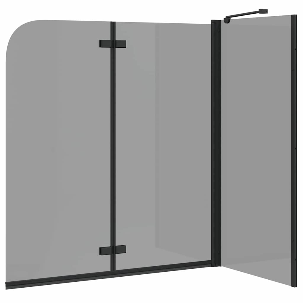 Black Bathtub Shower Screen 120 x 68 x 130 cm
