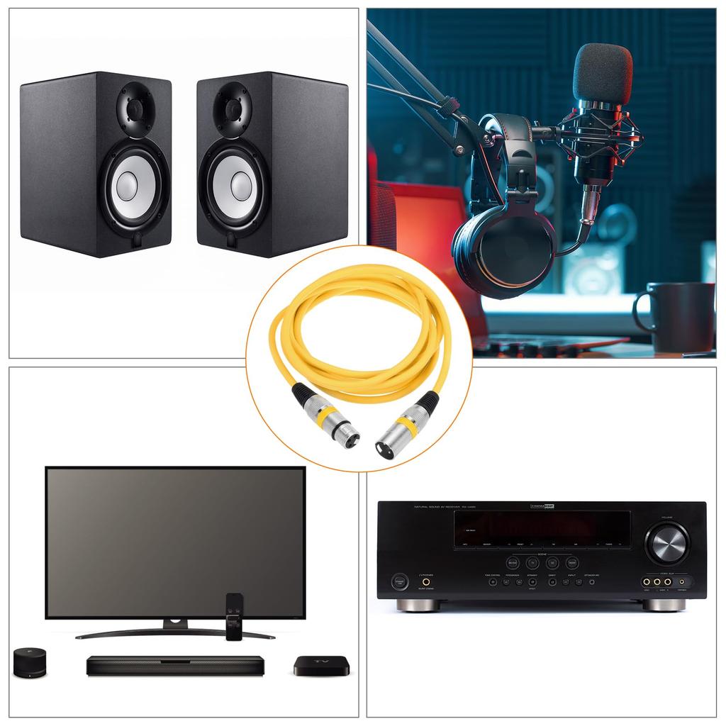 Uxcell XLR Female To XLR Male Cable, 10ft XLR To XLR Microphone Cable, Audio Adapter Cord for PreampSpeaker System, Yellow