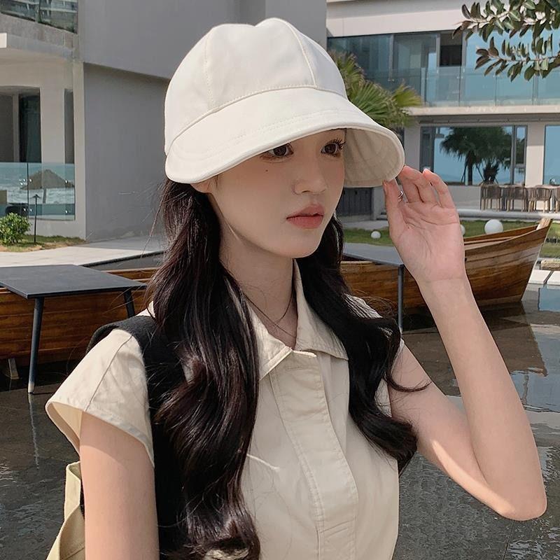 Women Solid Color Sunscreen Bucket Hat JK Korean Wide Brim Fisherman Hats For Lady Female New Drawstring Travel Golf Visors Cap