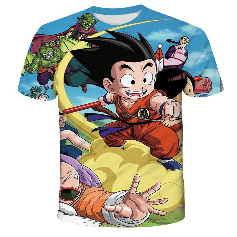 Футболка Dragon Ball для детей, футболки, аниме-фигурки, футболка Son Goku Super Saiyan, футболки для мальчиков, детская одежда, летняя одежда с коротким рукавом
