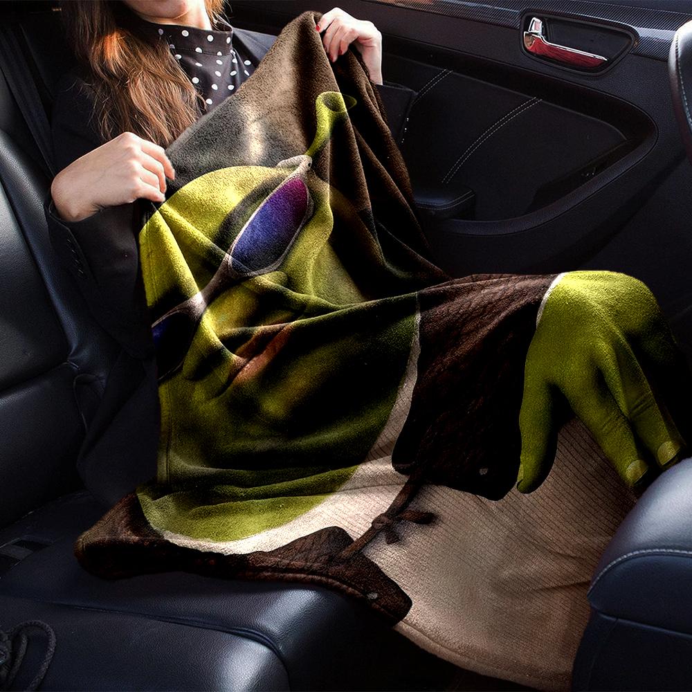 Shrek Theme Printed Blanket - Perfect for Couch, Bed, Travel & Outdoor Use | Machine Washable, Cozy & Durable.