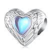 WOSTU 925 Silver Moonstone Charms Heart Beads Astronaut Moon Pendant Fit Bracelet DIY Necklace Jewelry Making