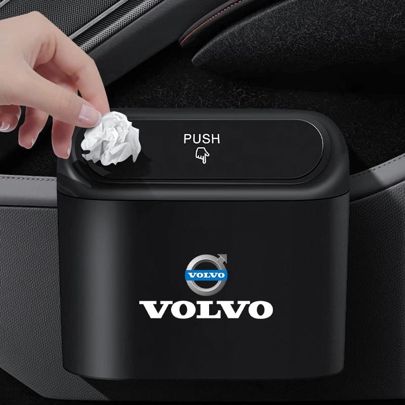 1Pcs Portable Car Bin Hanging Auto Trash Can ABS Storage Box For Volvo XC90 V90 V60 XC60 V40 S80 S60 S90 C40 XC40 V70 XC70 C30 C