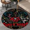 1PC Guns rock band Artwork Round Rug, Non-slip Chair Mat, Home Decor, Circle Carpet Perfect for Office, Bedroom, Living Room,Christmas gift