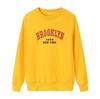 Autumn/Winter Women's Casual Sweatshirt: Round Neck, Long Sleeves, Letter Print, Fleece-Lined