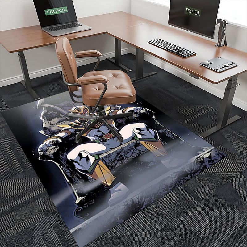 1pc Power Rangers Green Ranger Office Chair Mat - Anime Cartoon Design, Non-Slip Carpet for Home Decor, Suitable for All Seasons, Ideal Gift for Fans.