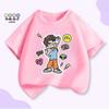OZON Kids 2026 Хлопковая футболка с европейским и американским мультяшным принтом - Короткий рукав
