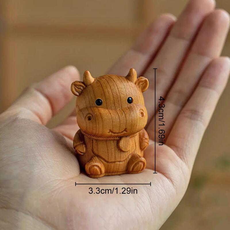 Wooden Chinese Zodiac DIY Handmade Carved Ornaments Animals For Necklace Keychains Pendants Jewelry Accessories