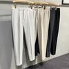 Мужские брюки прямого кроя в британском стиле с драпировкой, корейские зауженные брюки с девятью точками