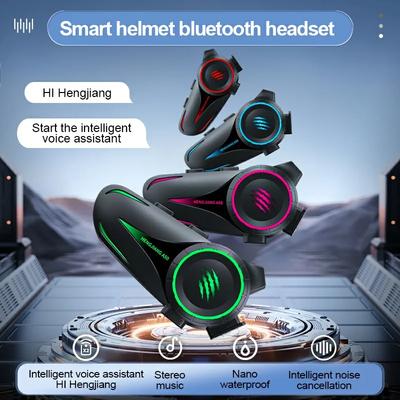 Bluetooth 5.3 Гарнитура для шлема Мотоциклетная водонепроницаемая наушник MP3 Музыкальный плеер Динамик Беспроводной вызов по громкой связи Телефонный комплект