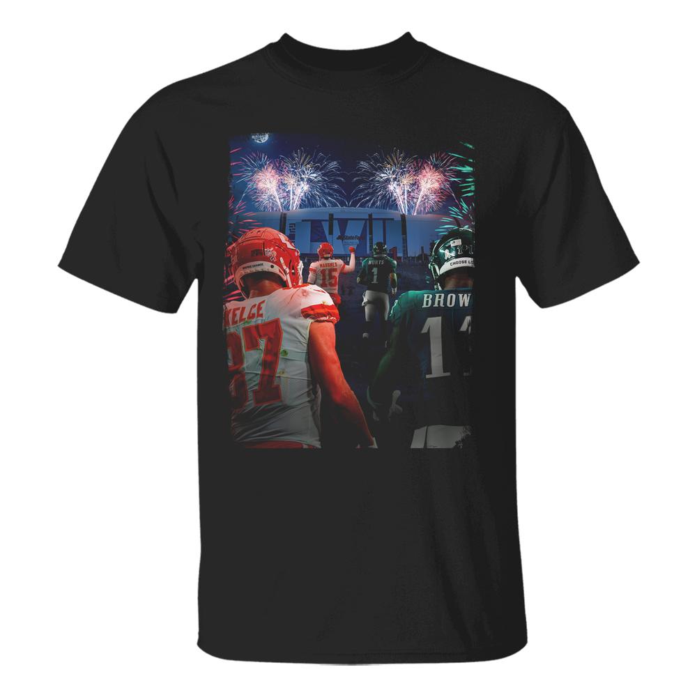 Kansas City Chiefs Vs Philadelphia Eagles Super Bowl Matchup Stadium Unisex T-Shirt