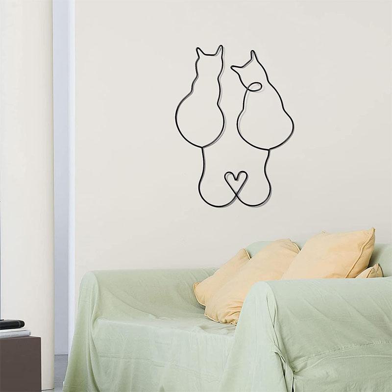 Nordic Abstract Line Art Декоративная настенная вешалка с изображением животных из железа, металлическая настенная подвеска, украшения