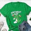Детская футболка с изображением динозавра на день рождения, детская футболка с изображением комиксов на день рождения, короткая футболка для мальчиков и девочек, забавный подарок