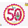 Rachel Ellen Glitter 50th Birthday Party Badge