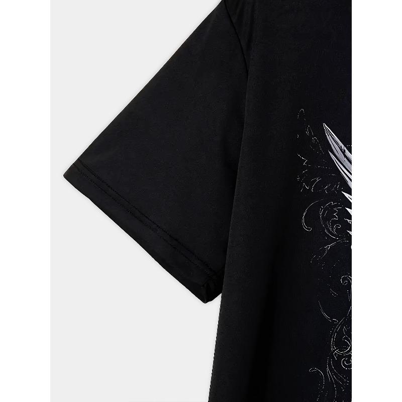 Европейский размер Мужская повседневная летняя футболка с винтажным дизайном из букв и черепа, идеально подходит для повседневного ношения и отпуска