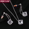 ZHOUYANG Топ Качество ZYS059 Куб Серебряный Цвет Ювелирный Набор Ожерелье Серьги Стразы Изготовлено с Австрийским Хрусталем Здоровье